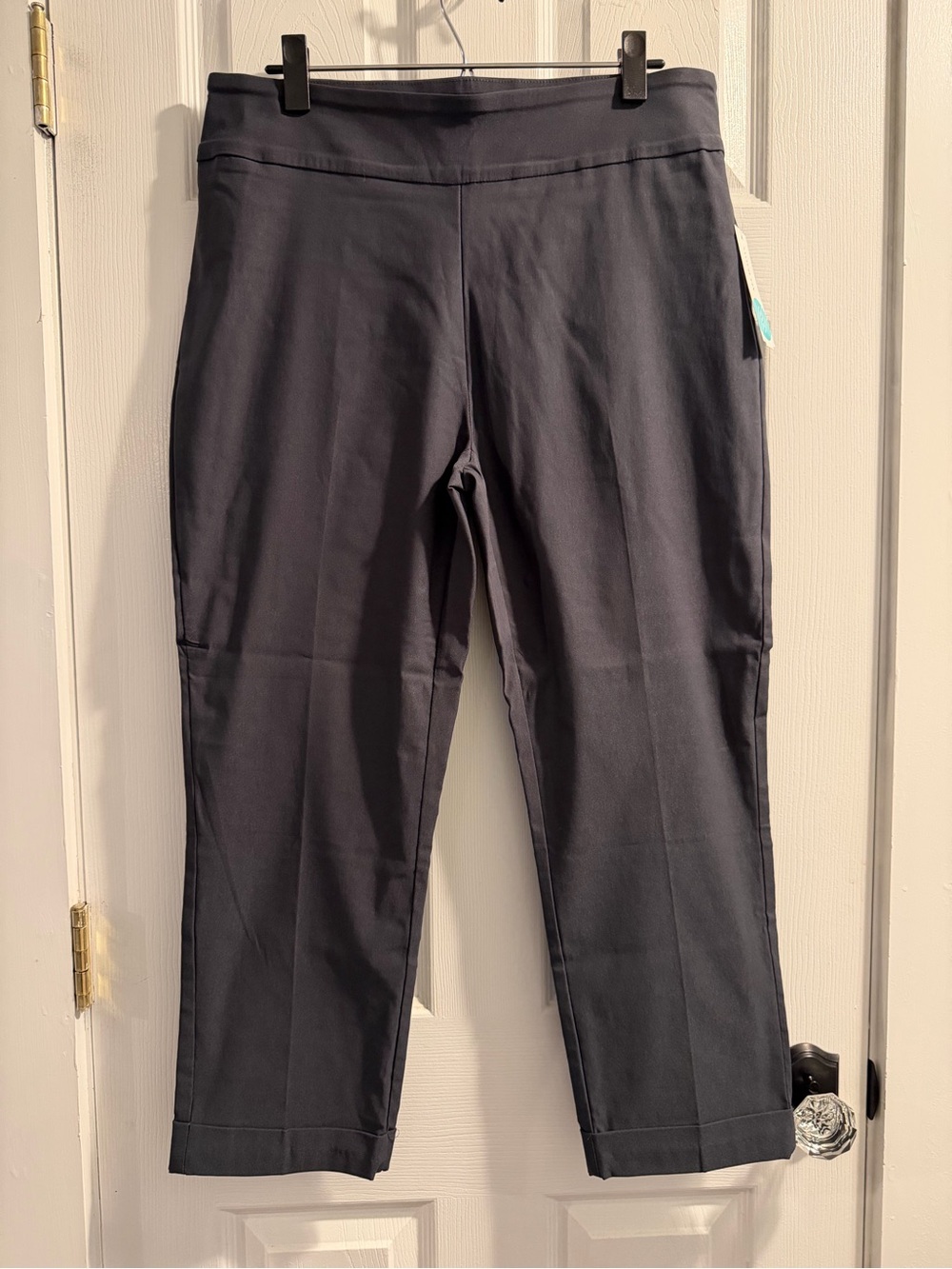 Tribal Dark Grey Cropped Straight-Leg Pants